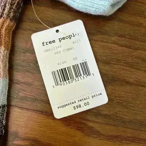 Free People NWT Best Intentions Knit Striped Short Sleeve Sweater Size XS Boho - Picture 6 of 10